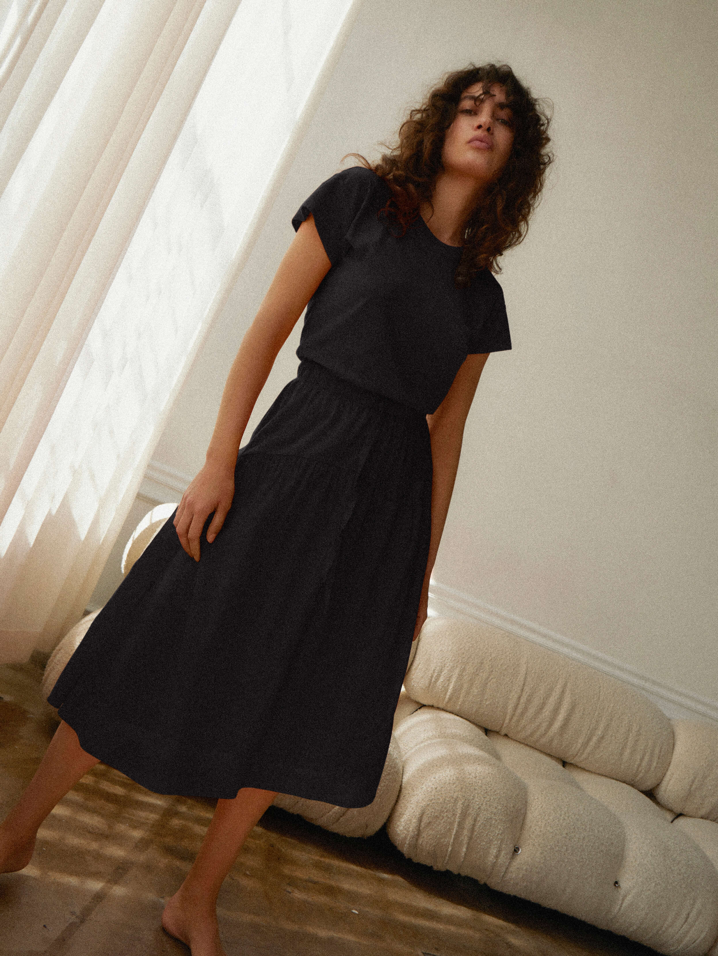 Nation LTD - Azalia Combo Shirt Dress - Jet Black