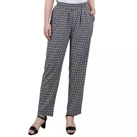 NY Collection Womens High Rise Stretch Straight Leg Pants