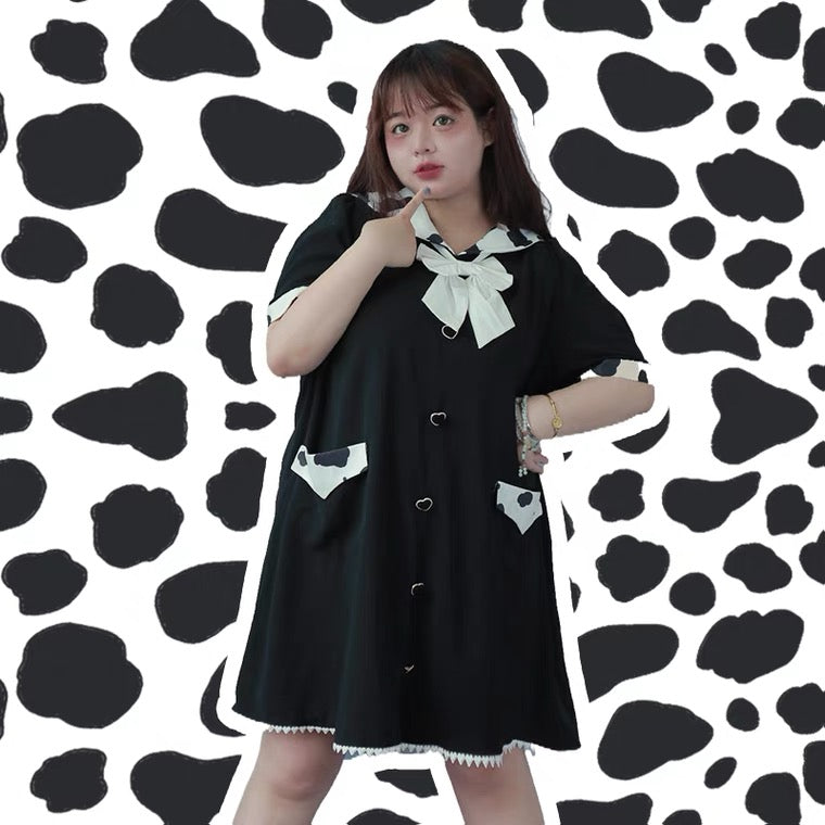 Plus size more kawaii Milky black dress