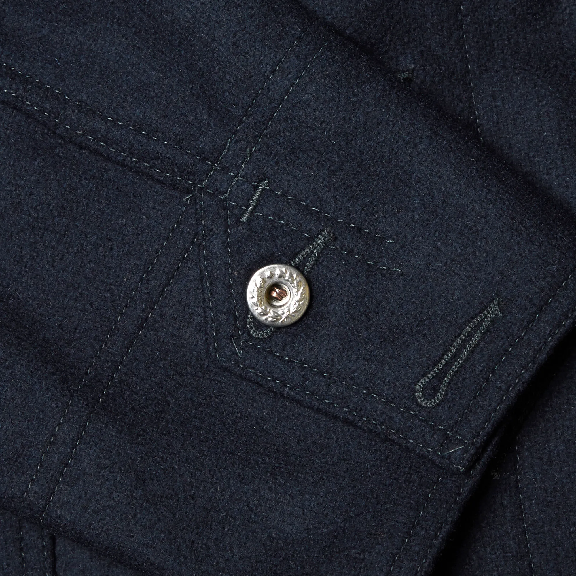 Post Overalls Engineers JacketNavy Melton Wool