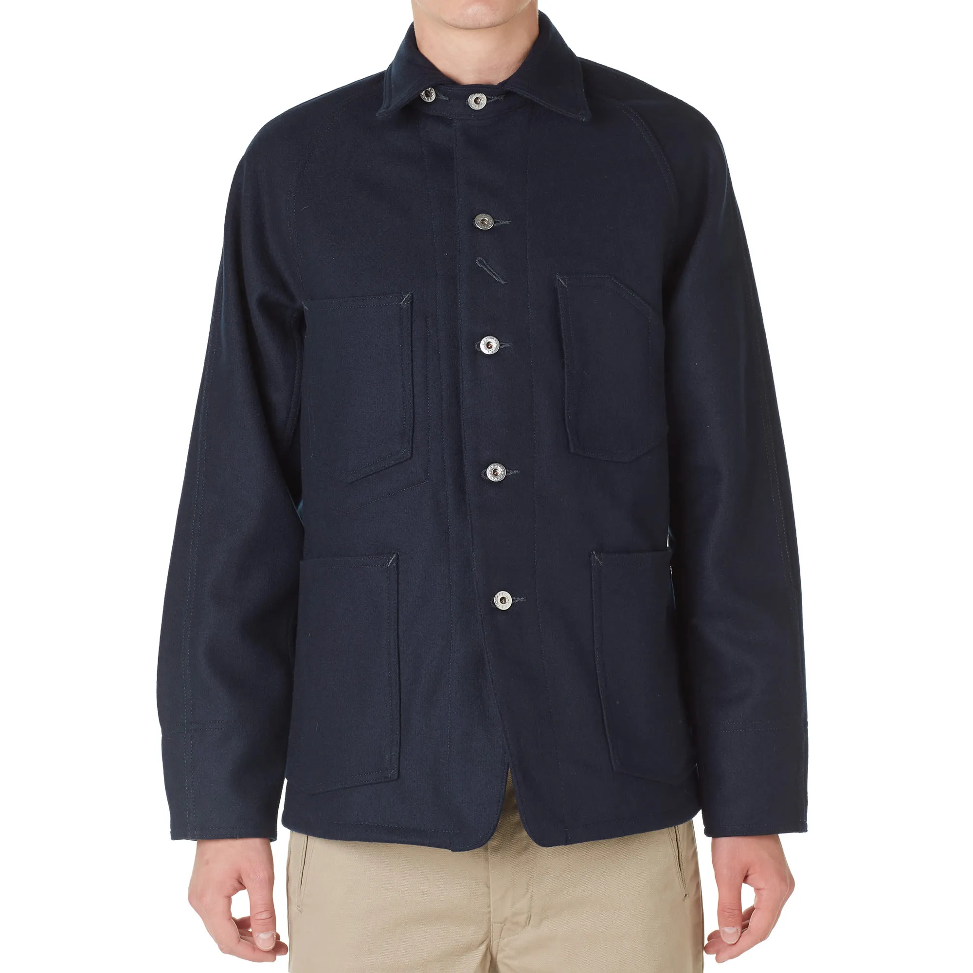 Post Overalls Engineers JacketNavy Melton Wool