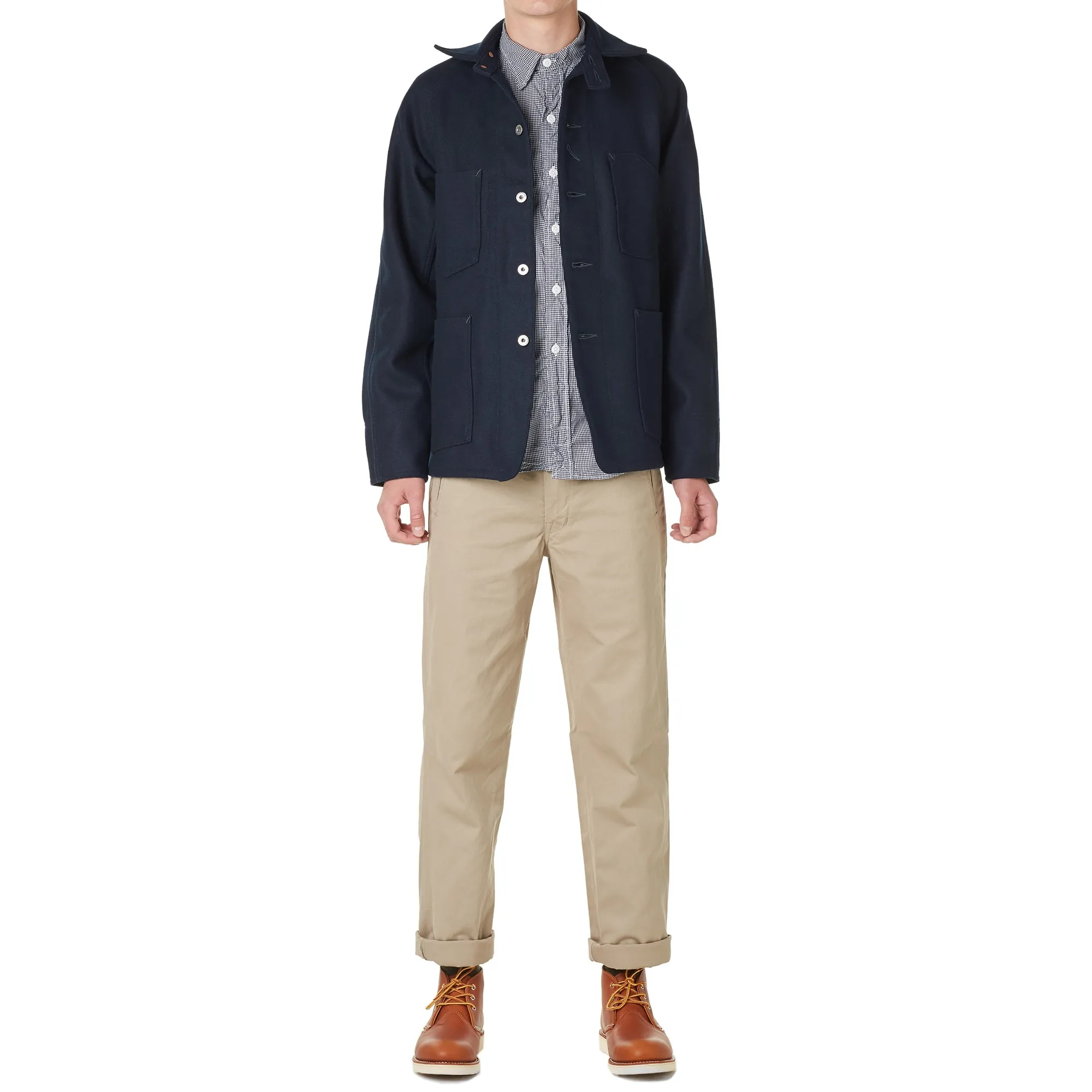 Post Overalls Engineers JacketNavy Melton Wool