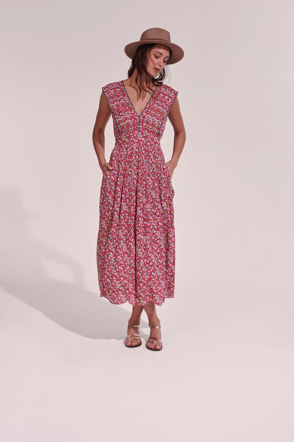 Poupette St. Barth - Long Dress Agnes - Pink Paquerette