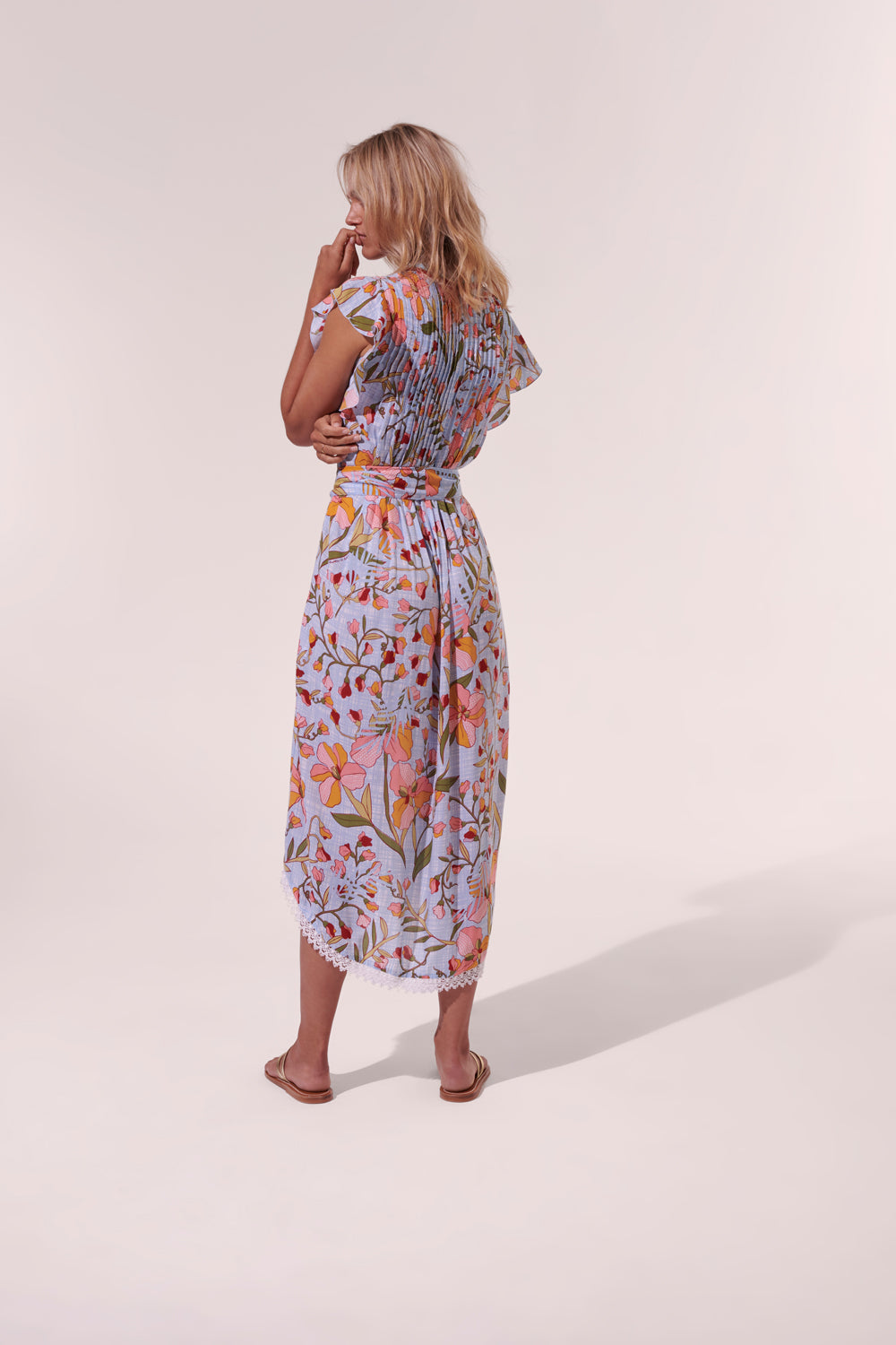 Poupette St. Barth - Midi Dress Sasha - Sky Jonquille