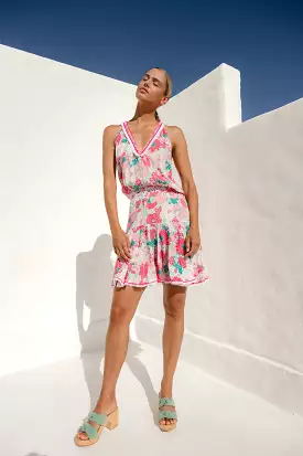 Poupette St. Barth - Mini Dress Agathe - Pink Flower Mix