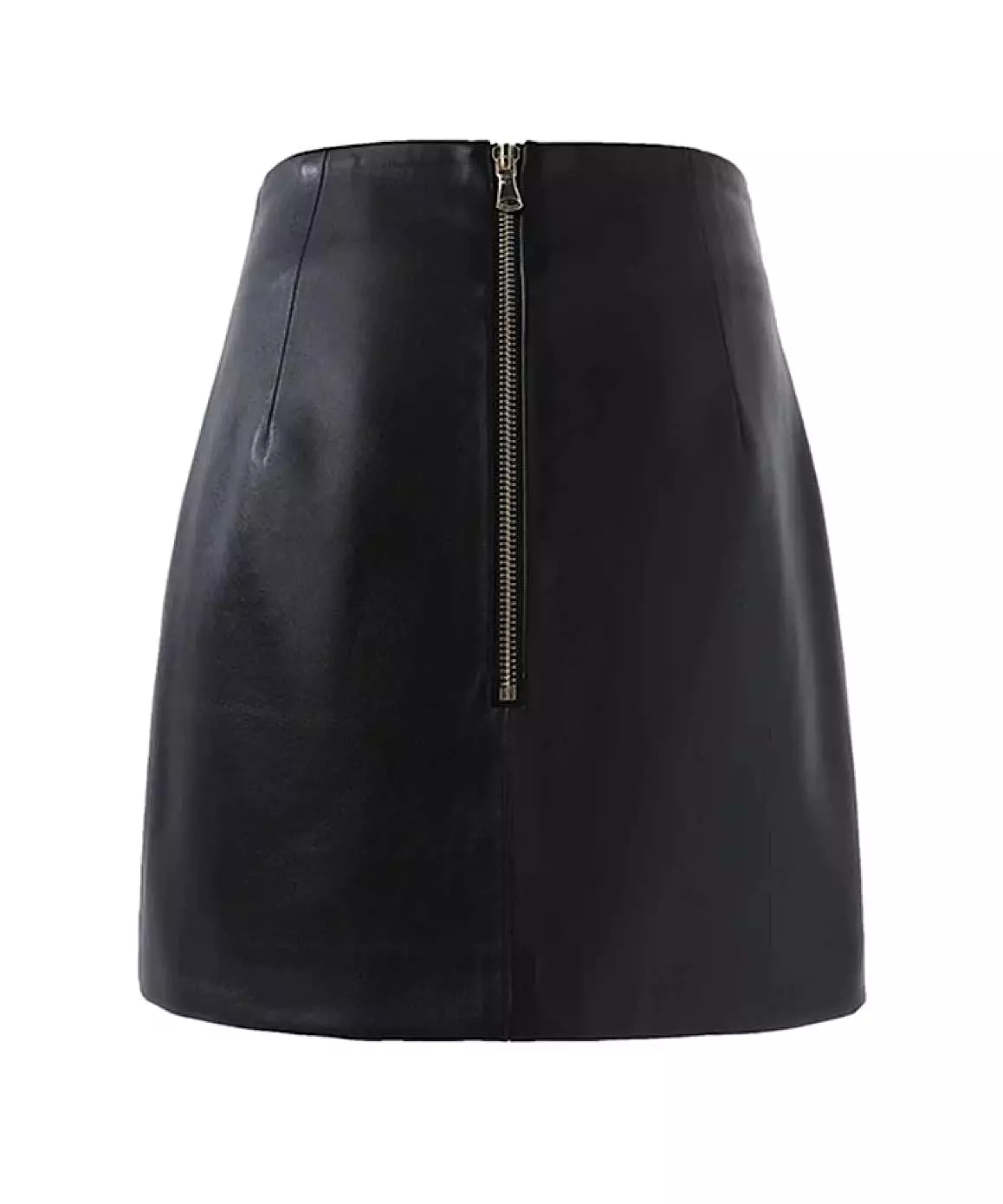 PU Leather Gold Button Mini Skirt In Purple