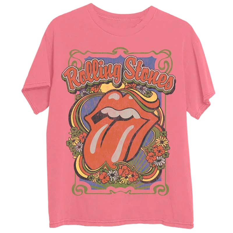 Rolling Stones Floral Tongue Short Sleeve T-Shirt