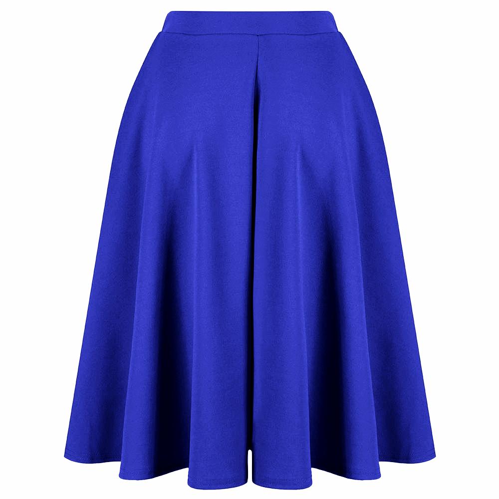 Royal Blue 1950s Vintage Rockabilly Swing Skirt