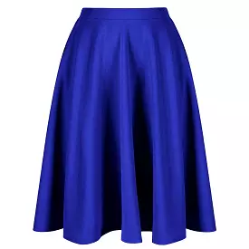 Royal Blue 1950s Vintage Rockabilly Swing Skirt