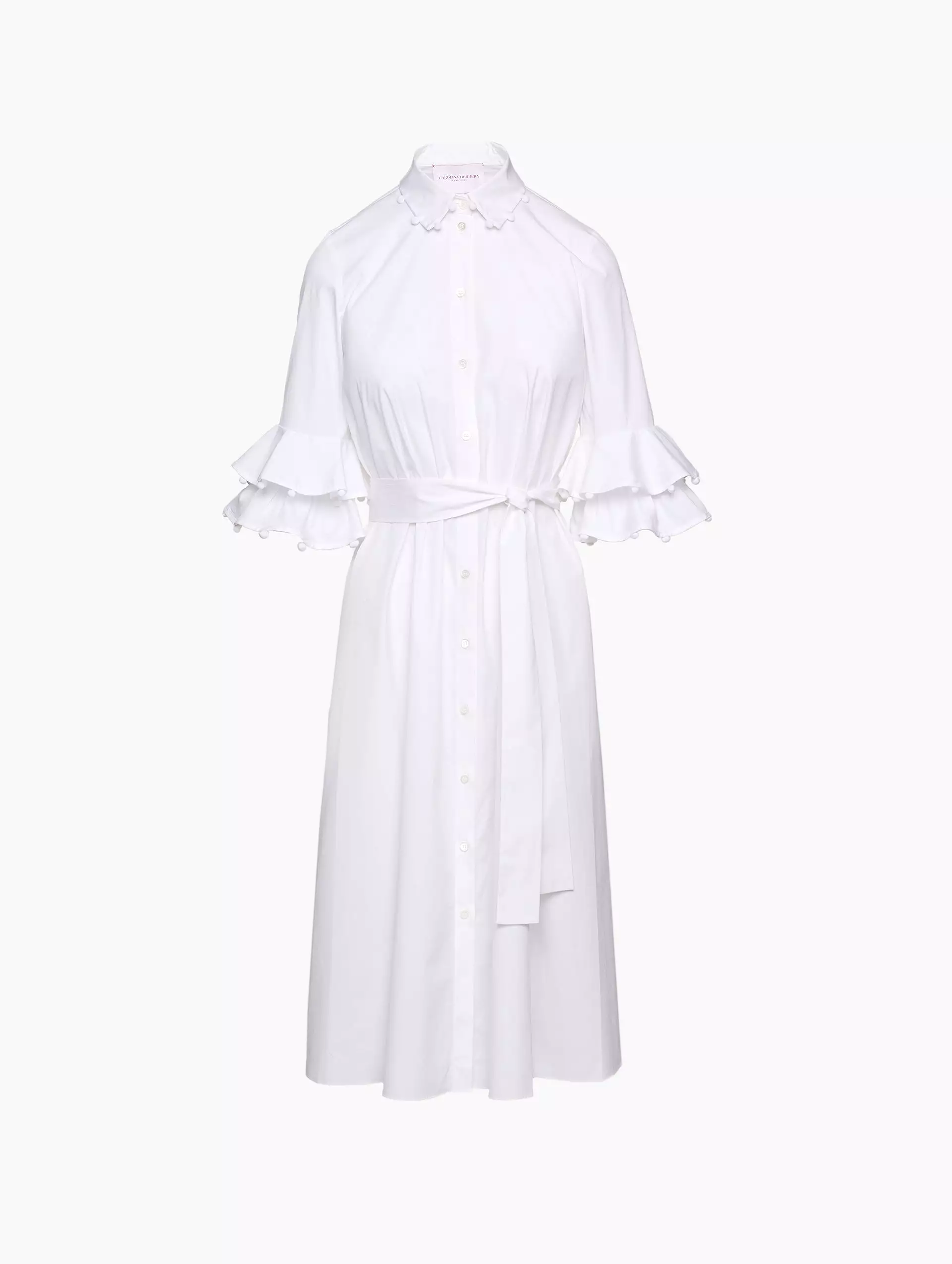 Ruffle Sleeve Shirt Dress