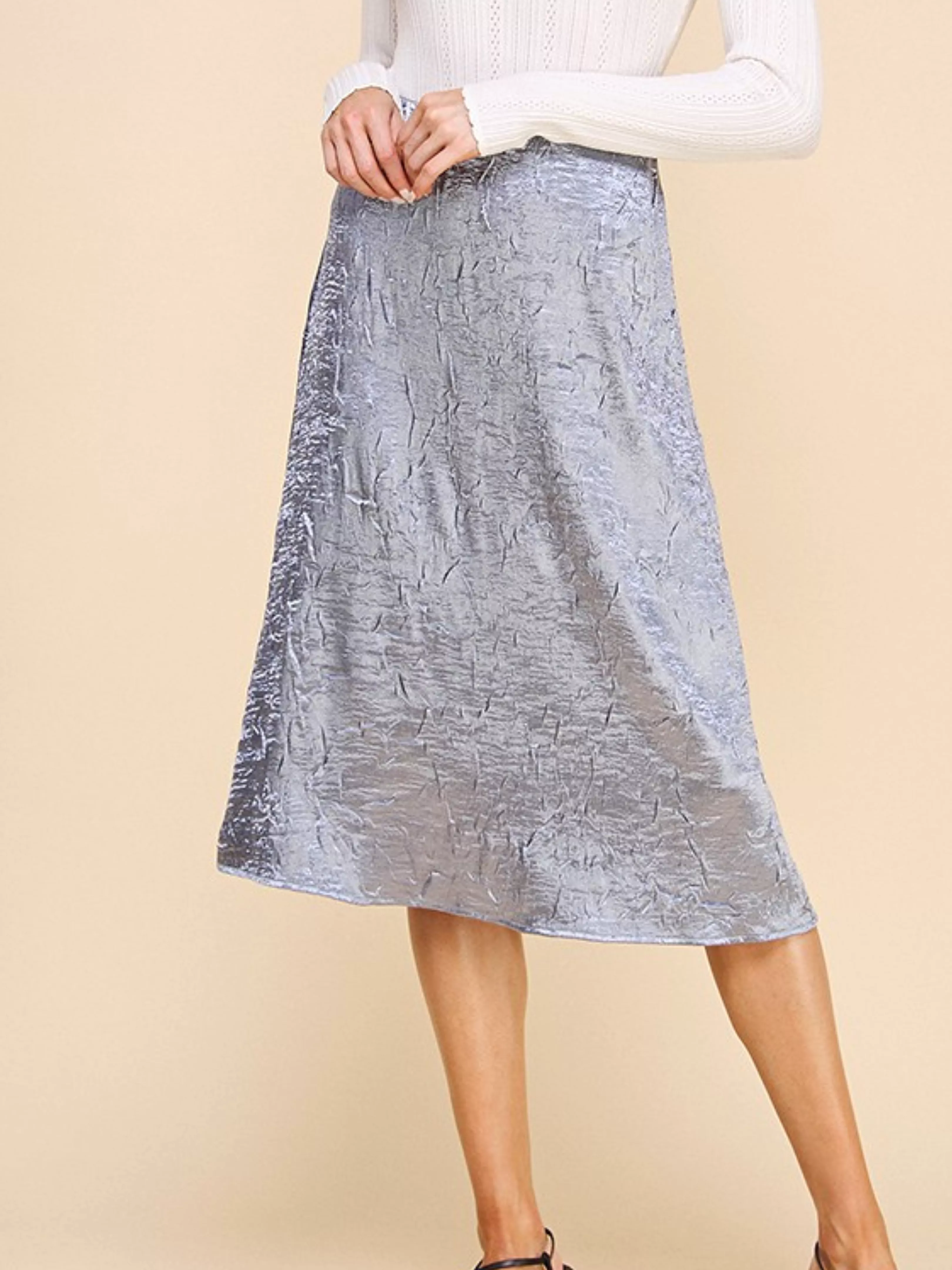 Satin Skies Crinkle Skirt - Blue