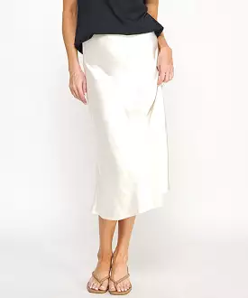 Satin Skirt - Pearl