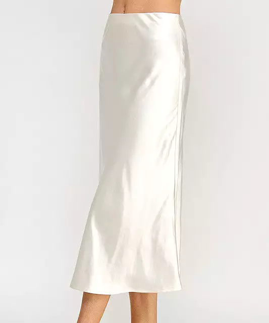 Satin Skirt - Pearl