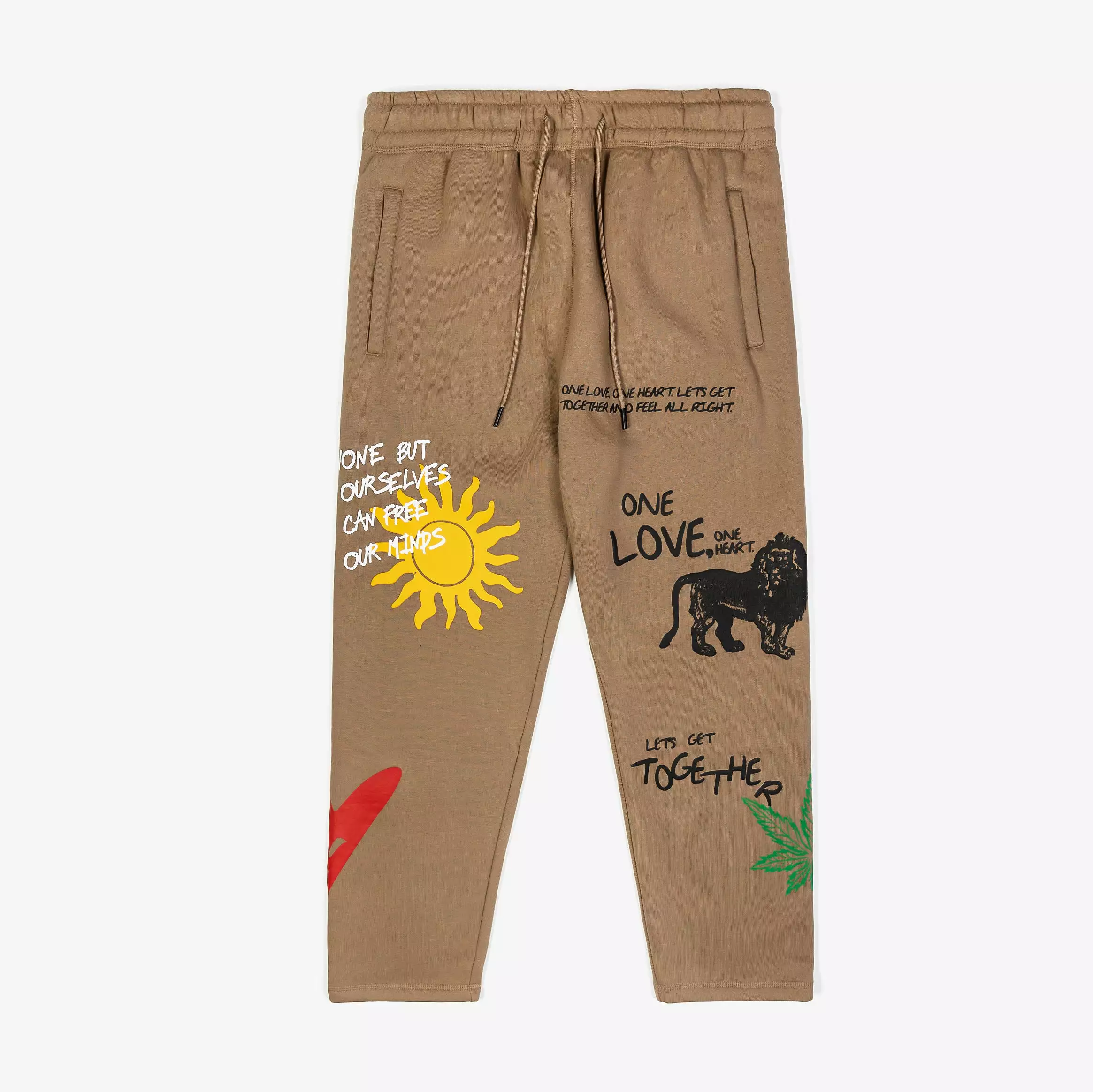 SP x Bob Marley Montage Joggers Mens Pants (Taupe/Green)