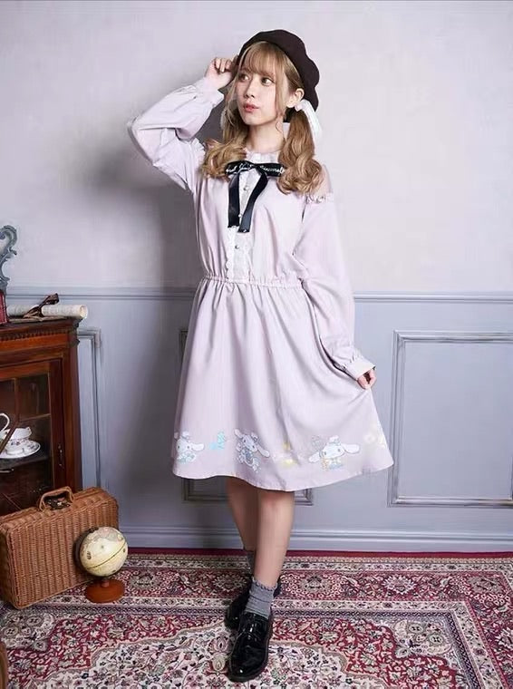 Spring 2021 My melody / cinnamoroll / kuromi off shoulder rabbit ear dress