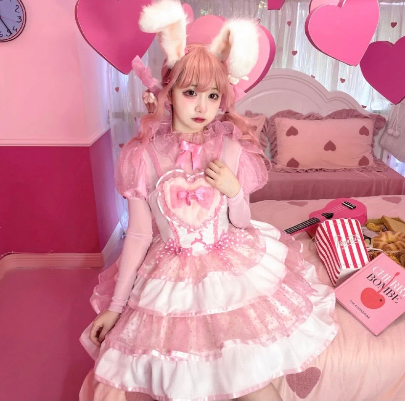 Sweet rabbit Peach bunny Lolita dress