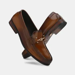 Tan Buckled Loafers by Lafattio