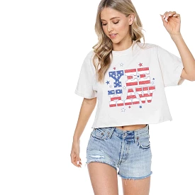 USA Yee Haw Cropped Short Sleeve T-Shirt