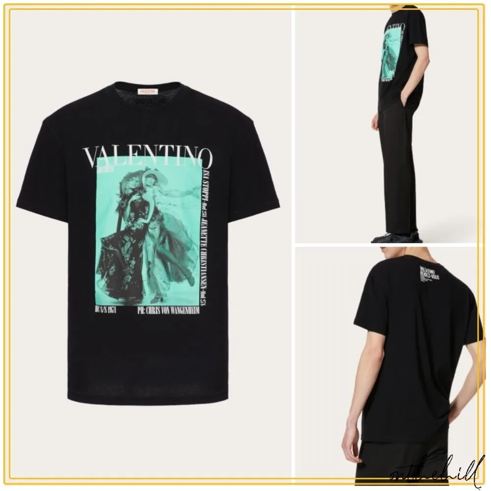 VALENTINO  |Street Style Cotton Oversized Luxury T-Shirts