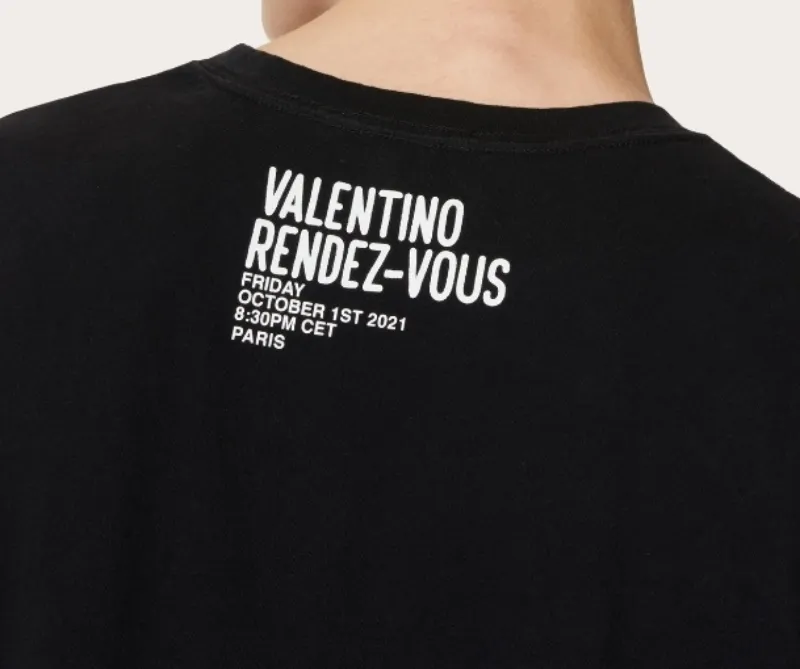 VALENTINO  |Street Style Cotton Oversized Luxury T-Shirts