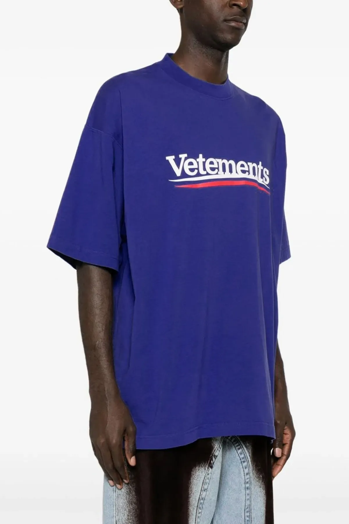 VETEMENTS  |Street Style Cotton Short Sleeves Oversized Logo T-Shirts