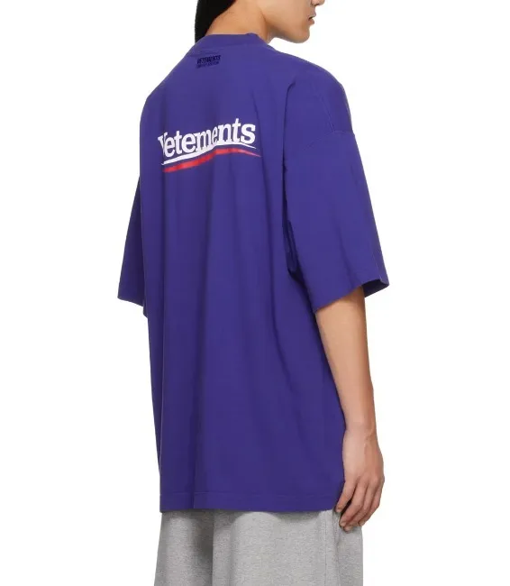 VETEMENTS  |Street Style Cotton Short Sleeves Oversized Logo T-Shirts