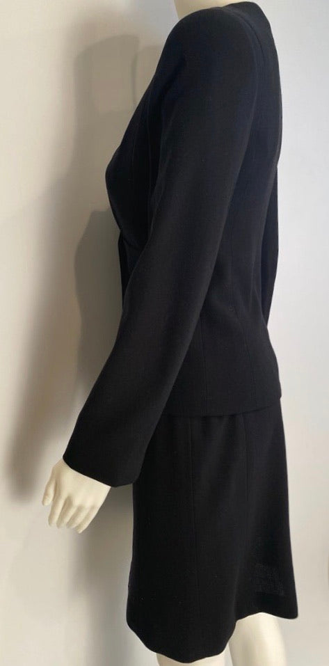 Vintage Chanel 98A, 1998 Fall black skirt suit FR 36