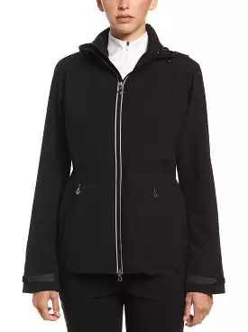 Womens Wind and Water Resistant Golf Jacket with Packable Hood