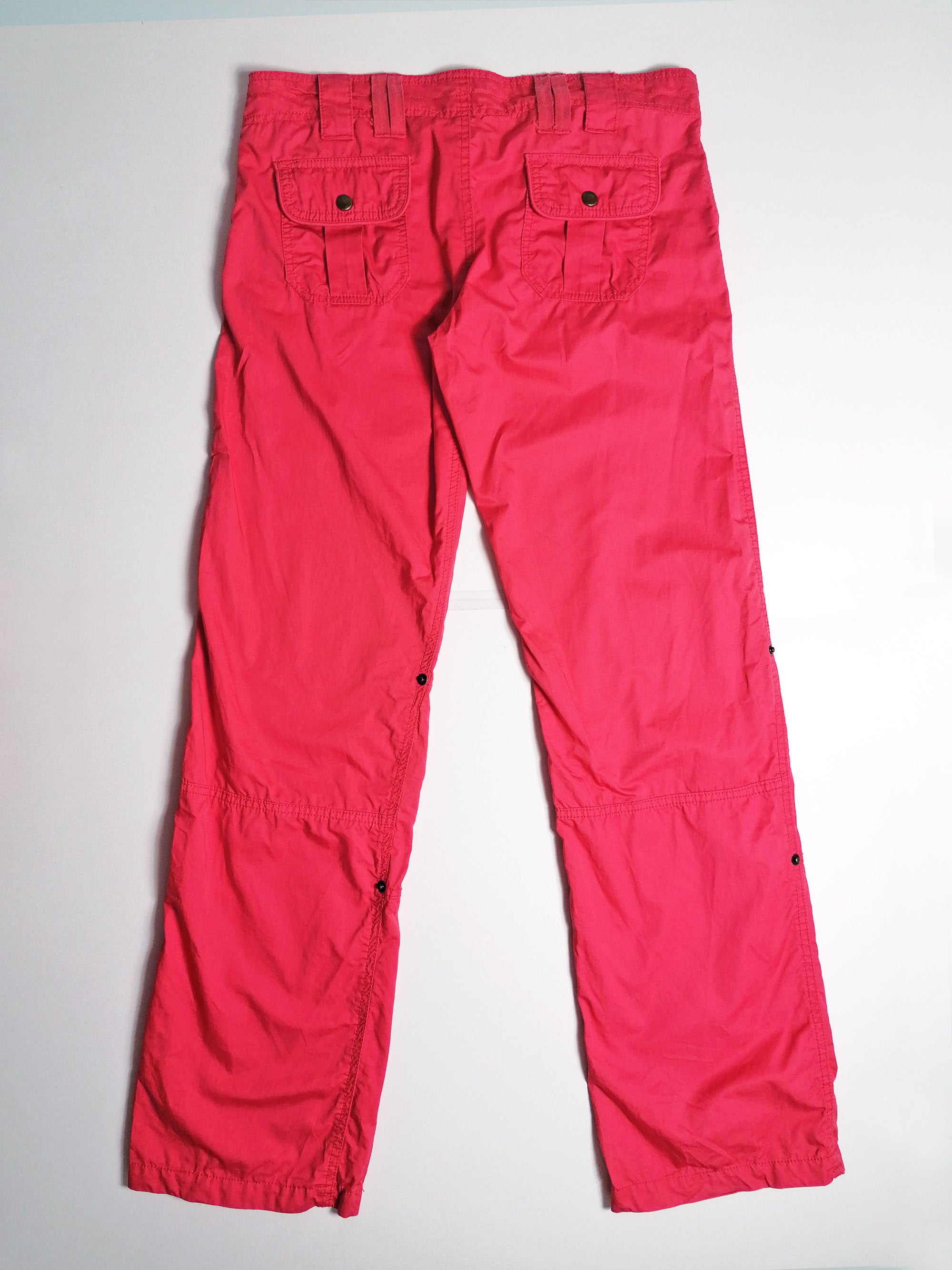 Y2K Soft Shell Low-Waist Pink Cargo Pants - size L